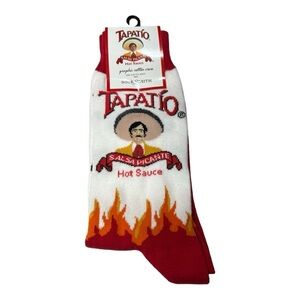 Tapatio Salsa Picante Hot Sauce Graphic Cotton Crew Socks One Size Fits Most Men